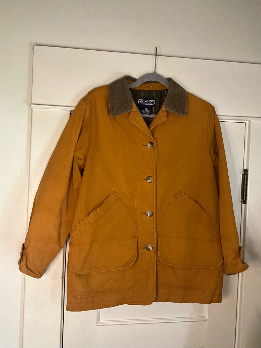 Lands' End Vintage Women's Brown Duck Flannel Lined Chore Coat S Petite
